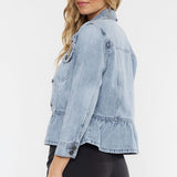 Classic Fit Peplum Denim Jacket (Kan Can)