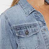 Classic Fit Peplum Denim Jacket (Kan Can)