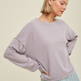 Raw Edge Relaxed Crop Top