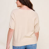 Mixed Texture Dolman Sweater (Plus)