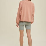 Raw Edge Relaxed Crop Top