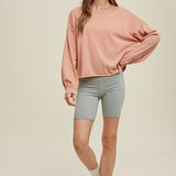 Raw Edge Relaxed Crop Top