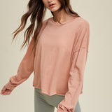 Raw Edge Relaxed Crop Top