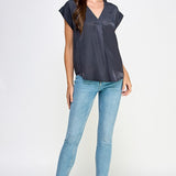 Stitch In Time V Neck Top