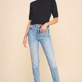 Ribbed Fine Guage Mock Neck Top