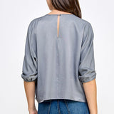 In A Ruch Satin Blouse