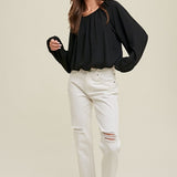 Bubble Lined Crop Blouse