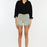 High Rise Color Washed Shorts (Kan Can)