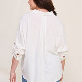 Relaxed Dolman Button Down Shirt (Plus)