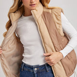 Color Contrast Puffer Vest