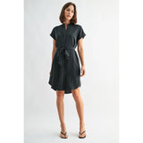 Self Tie Satin Midi Dress