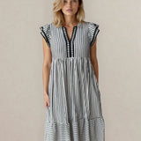 Nyla Ruffle Sleeve Midi Dress