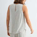 Contrast Stripe Tank Blouse