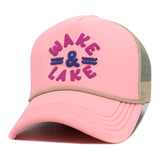 "Wake & Lake" Mesh Back Trucker Hat