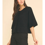 Button Down Short Sleeve Sweater