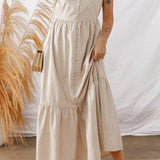 Flutter Sleeve Striped Maxi Dress