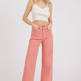 Twill Patch Pocket Wide Leg Pant