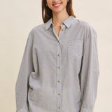 Oversized Pinstripe Button Down