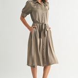Tie Waist Shirt Dress