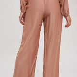 Satin & Solid Straight Leg Pant