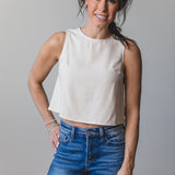 Linen Blend Crop Tank