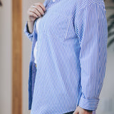 Feel The Blues Striped Button Down