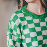 Cropped Checkered Sweater