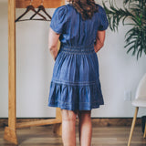 Denim Effect Tiered Mini Dress (Dex)