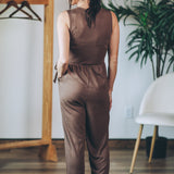 Side Tie Sleeveless Jumpsuit