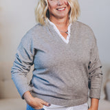 V Neck Combo Sweater