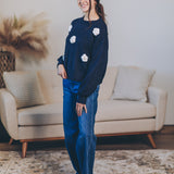 3D Flower Knit Sweater