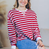 Contrast Stripe Relaxed Knit Top
