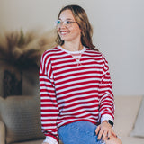 Contrast Stripe Relaxed Knit Top