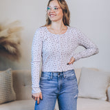 Floral Print Cropped Cardi Top