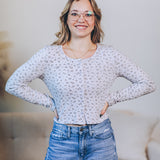 Floral Print Cropped Cardi Top