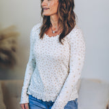 Lettuce Hem Floral Knit Top