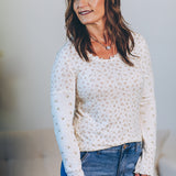 Lettuce Hem Floral Knit Top