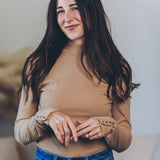 Ribbed Mock Neck Top (Dex)