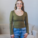 About The Basics Scoop Neck Long Sleeve