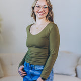 About The Basics Scoop Neck Long Sleeve