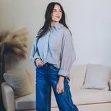 Oversized Pinstripe Button Down