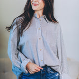 Oversized Pinstripe Button Down
