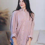 Oversized Pinstripe Button Down