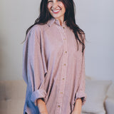 Oversized Pinstripe Button Down