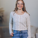 Floral Print Cropped Cardi Top