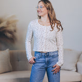 Floral Print Cropped Cardi Top