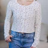 Floral Print Cropped Cardi Top