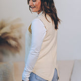 Slit Back Cable Knit Sweater Vest