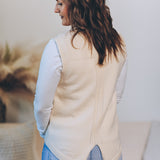 Slit Back Cable Knit Sweater Vest