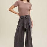 Waist Tie Slub Knit Pants